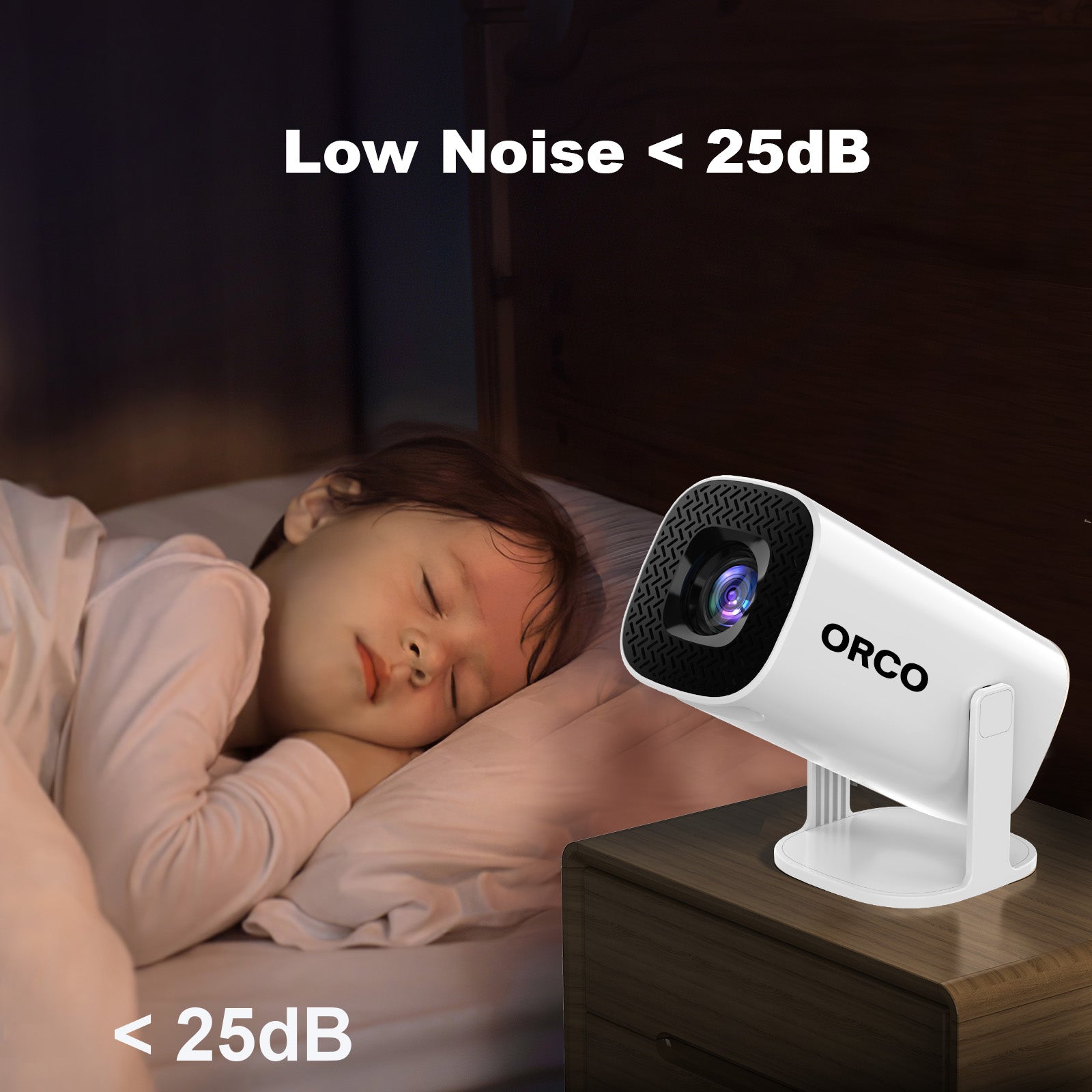 Orco Mini Projector with WiFi 6 and Support 4K 1080P Auto Keystone 180° Rotatable Projector Portable