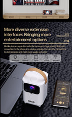 Orco Smart Mini Projector 8000 Lumens Android 11 Wi-Fi 6 Bluetooth Portable Projector with Auto Keystone (4K Supported)