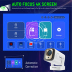 ORCO HY260 Pro Smart Mini Projector – 1080P Native, 4K Support, Auto Focus, WiFi 6 & Bluetooth, 180° Rotatable Portable Home Cinema