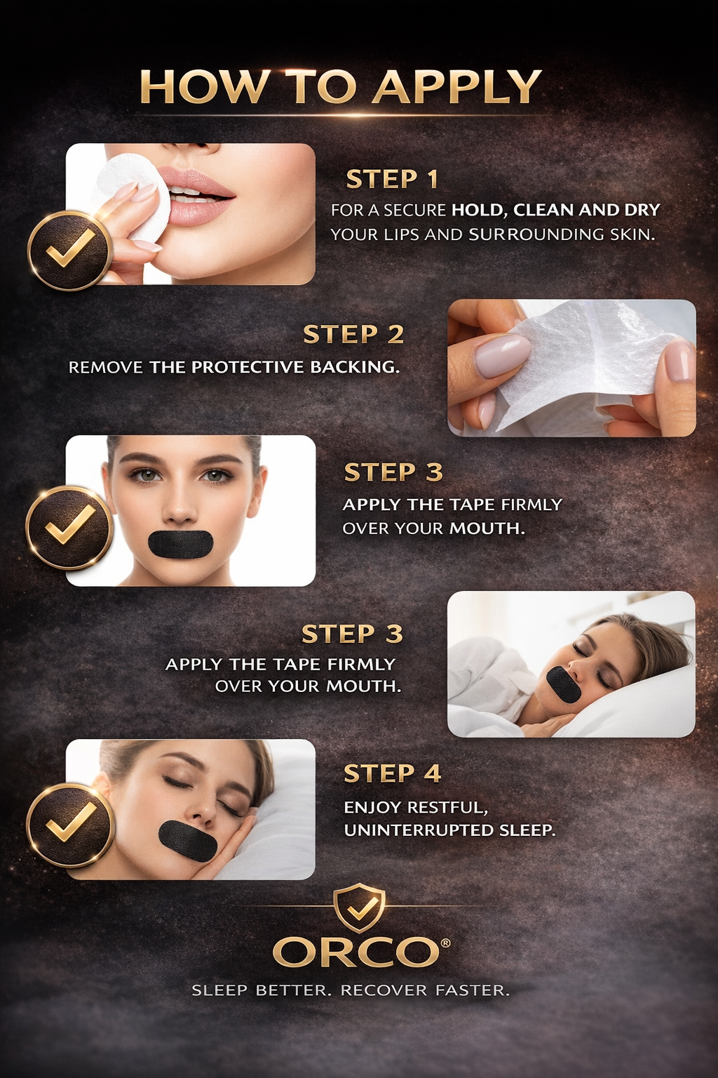 ORCO Mouth Tape 30 Pack For Sleeping