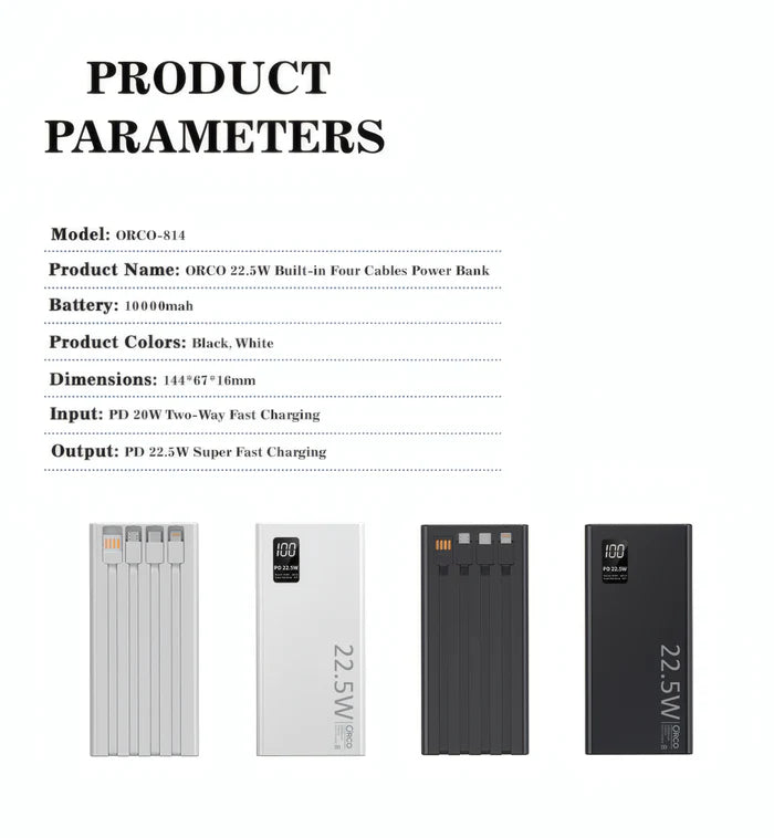 Orco Rectangle Powerbank 10000mah