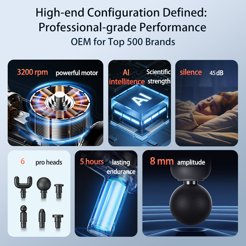 Veloreo Muscle Massage Gun Powerful & Quiet Deep Tissue Percussion Massager Gun for Athletes, Electric Back Massager